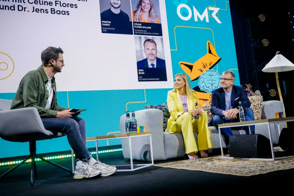 Jens Baas und Céline Flores Willers im Gespräch auf der OMR Bühne